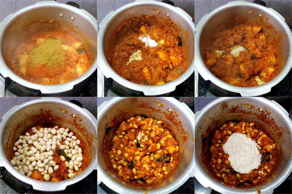 How to make Butter Beans Kurma 3