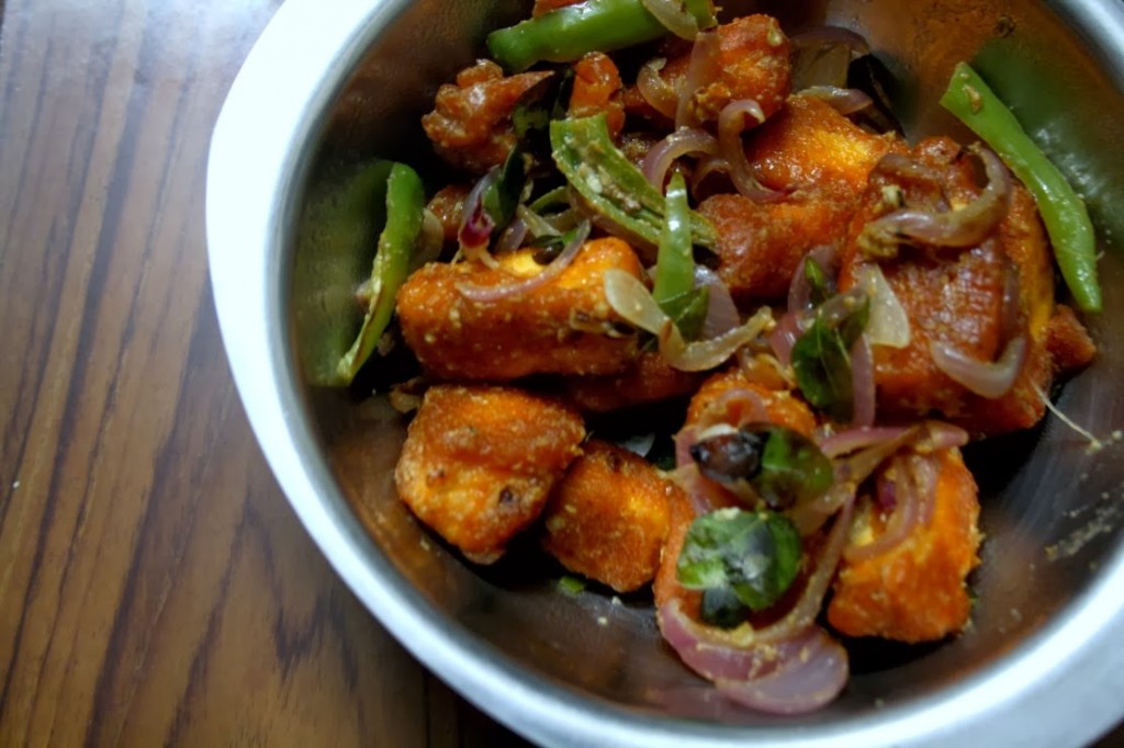 Restuarant Style Paneer 65 from top view Restuarant Style Paneer 65 from top view