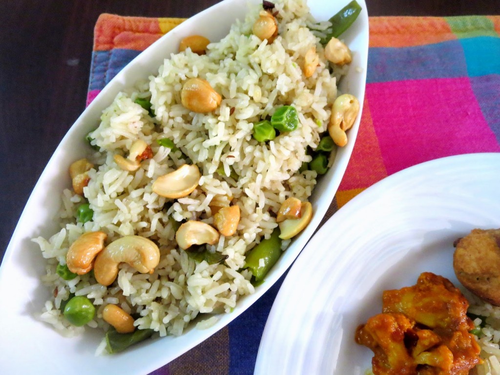 Cashew Nut Peas Pulao