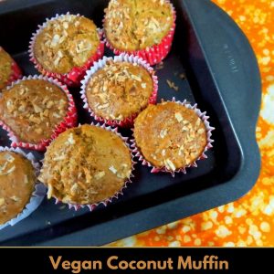 Eggless Butterless Vegan Coconut Muffin
