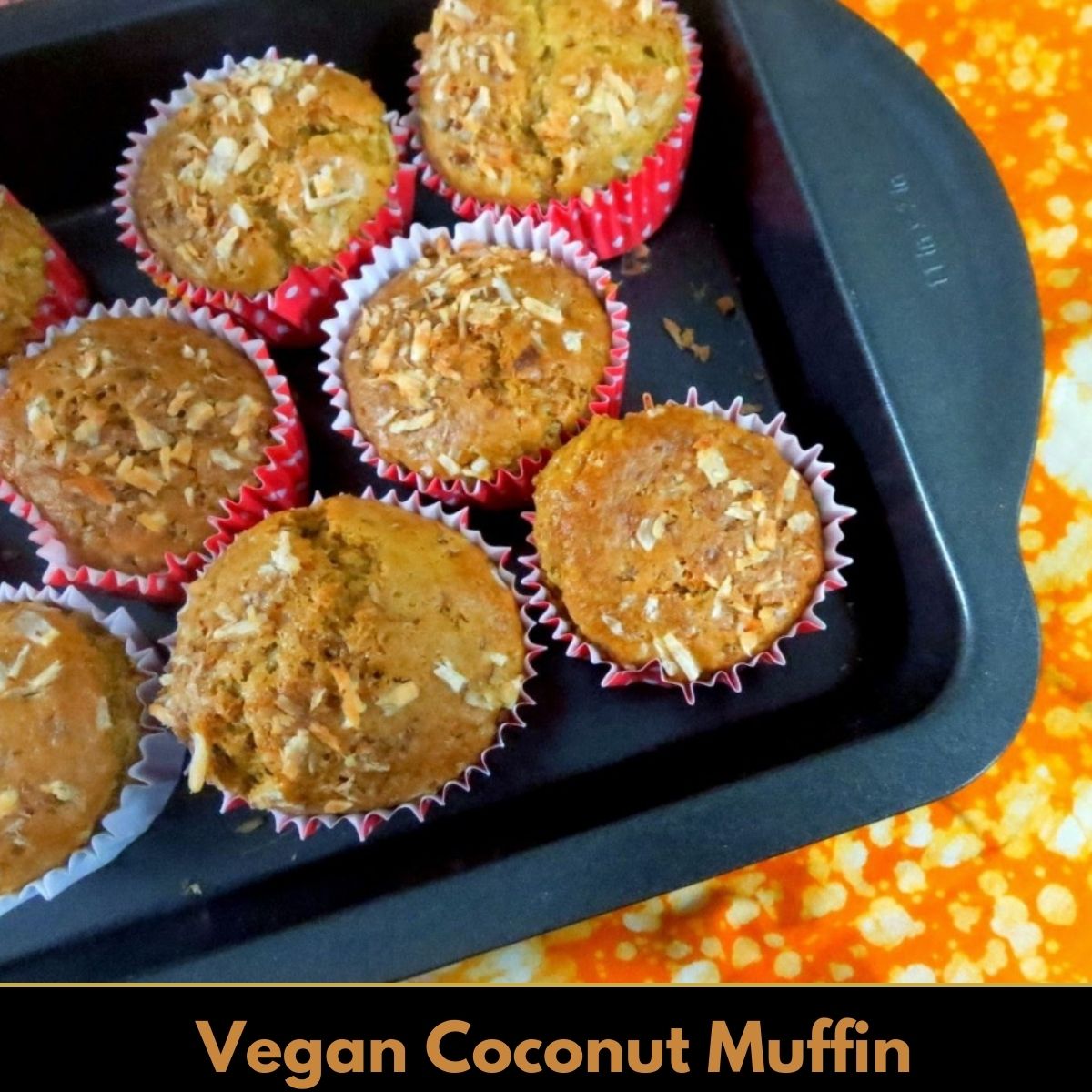 Eggless Butterless Vegan Coconut Muffin