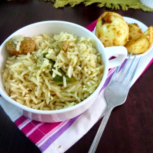 Soya Chunks Coconut Pulao