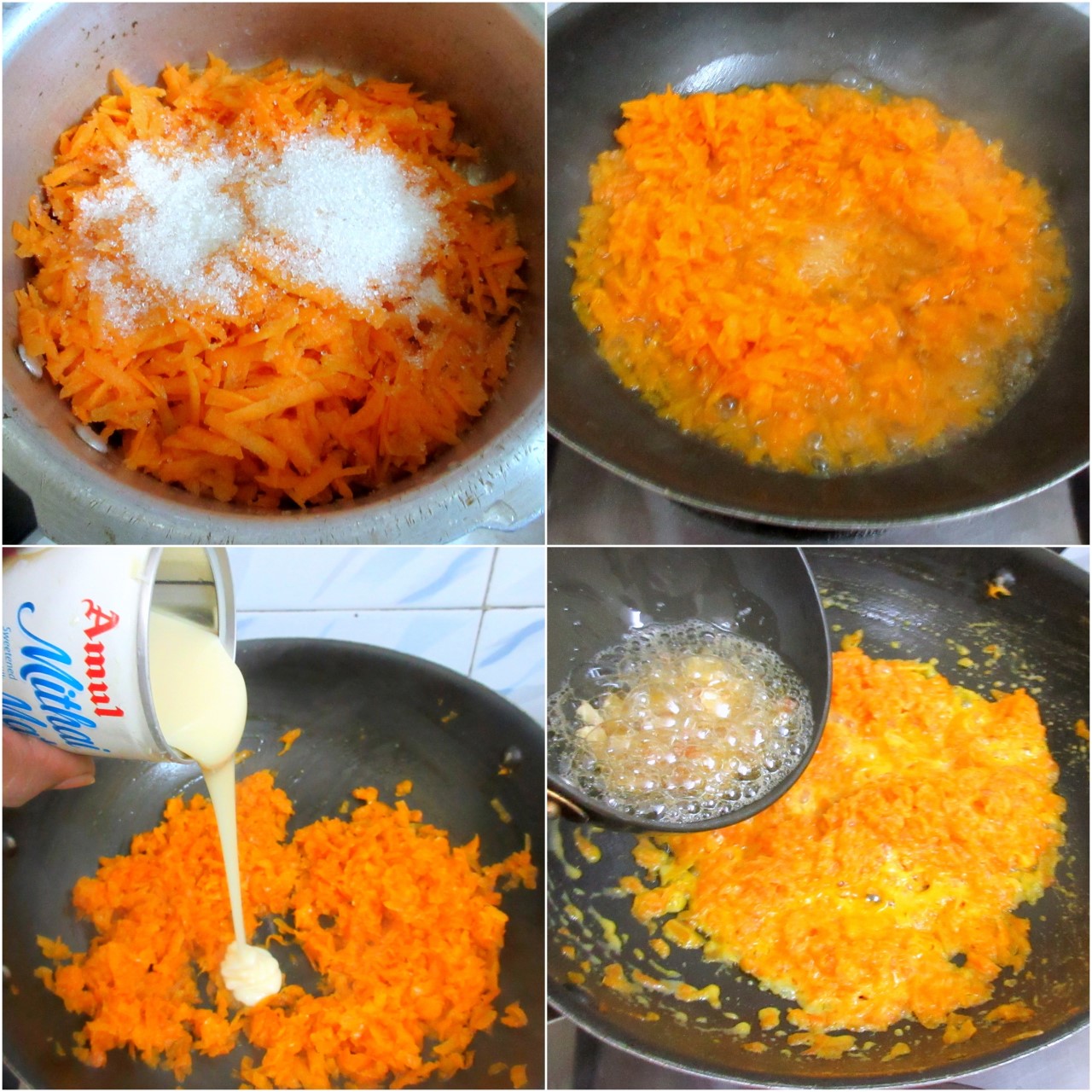 Quick Pressure Cooker Carrot Halwa