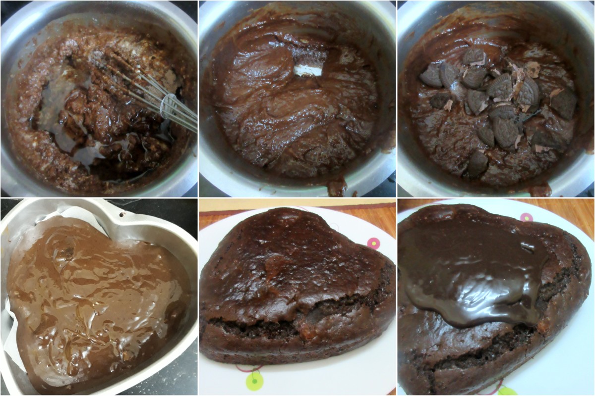 Eggless Oreo Chocolate Cake Making 3