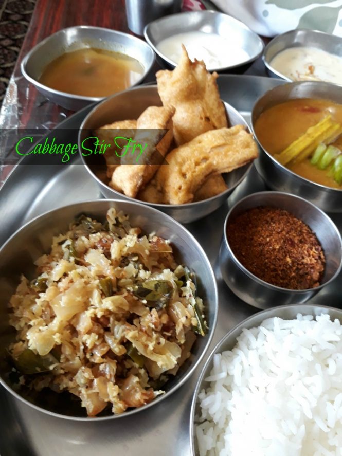 Cabbage Poriyal Cabbage Stir Fry Tamil Nadu Style