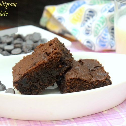 Eggless Multigrain Dark Chocolate Brownies