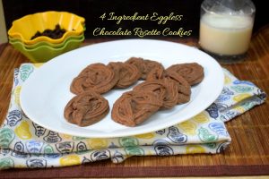 4 Ingredient Eggless Chocolate Rosette Cookies