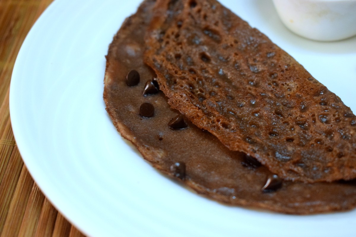Chocolate Crepe with Chocolate Chips Chocolate Crepe with Chocolate Chips