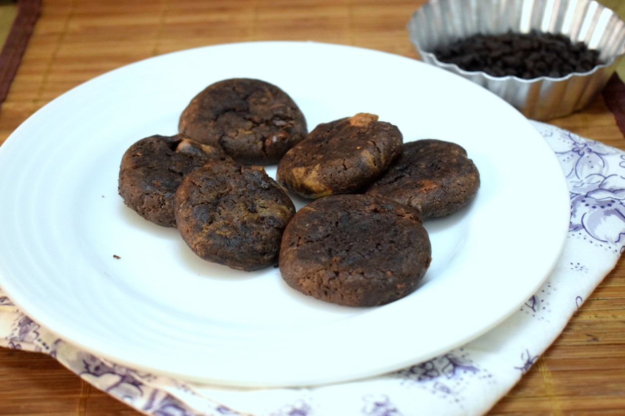 Dark Chocolate Chunk Dark Chocolate Chip Cookies