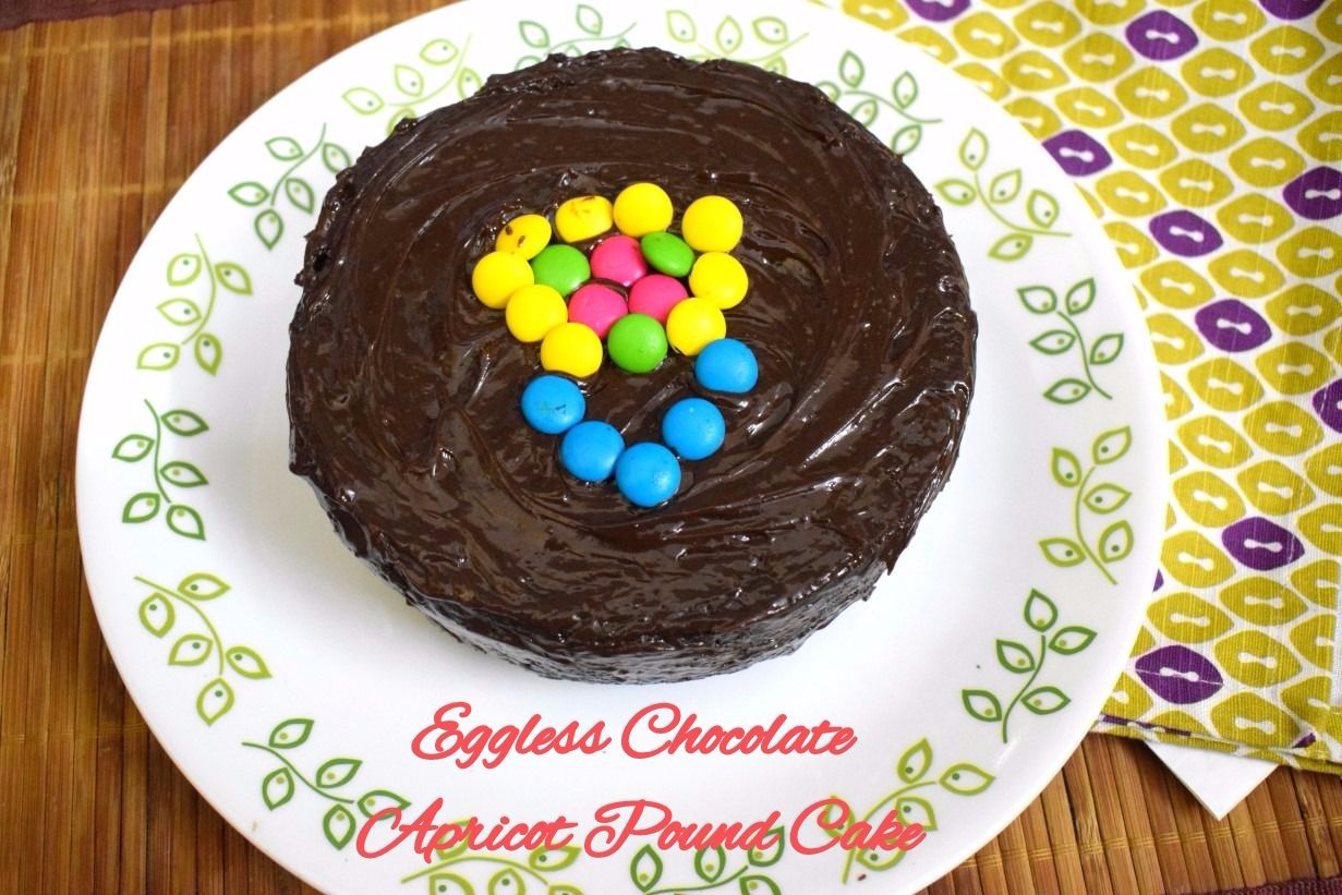 Eggless Chocolate Apricot Pound Cake