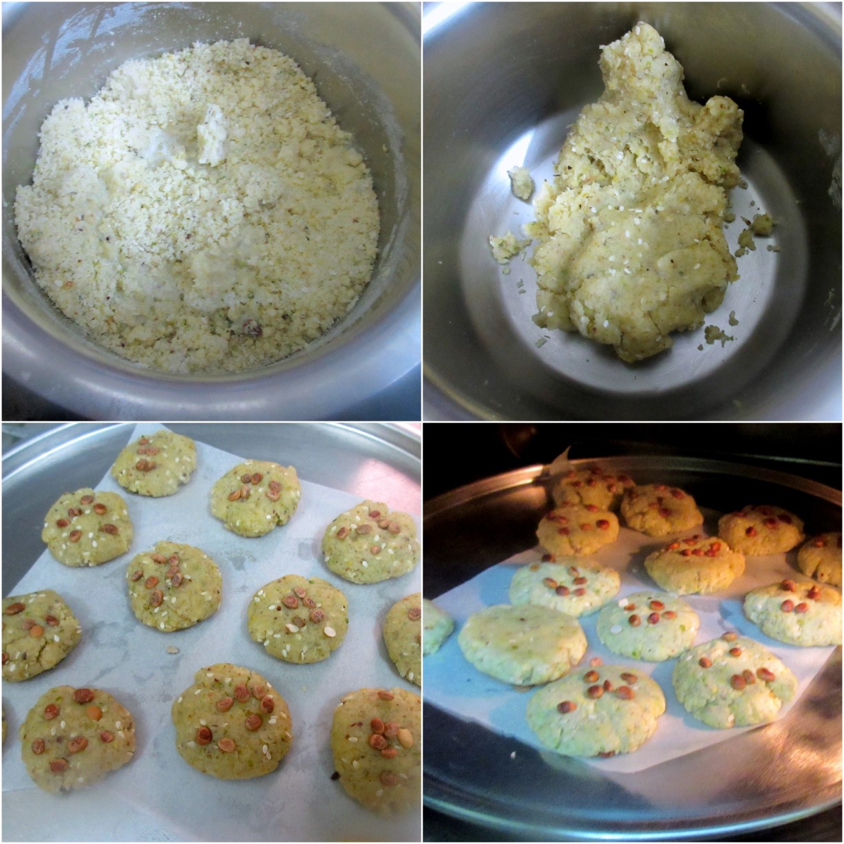 How to make Eggless Pistachio Sesame Cookies 2 How to make Eggless Pistachio Sesame Cookies 2