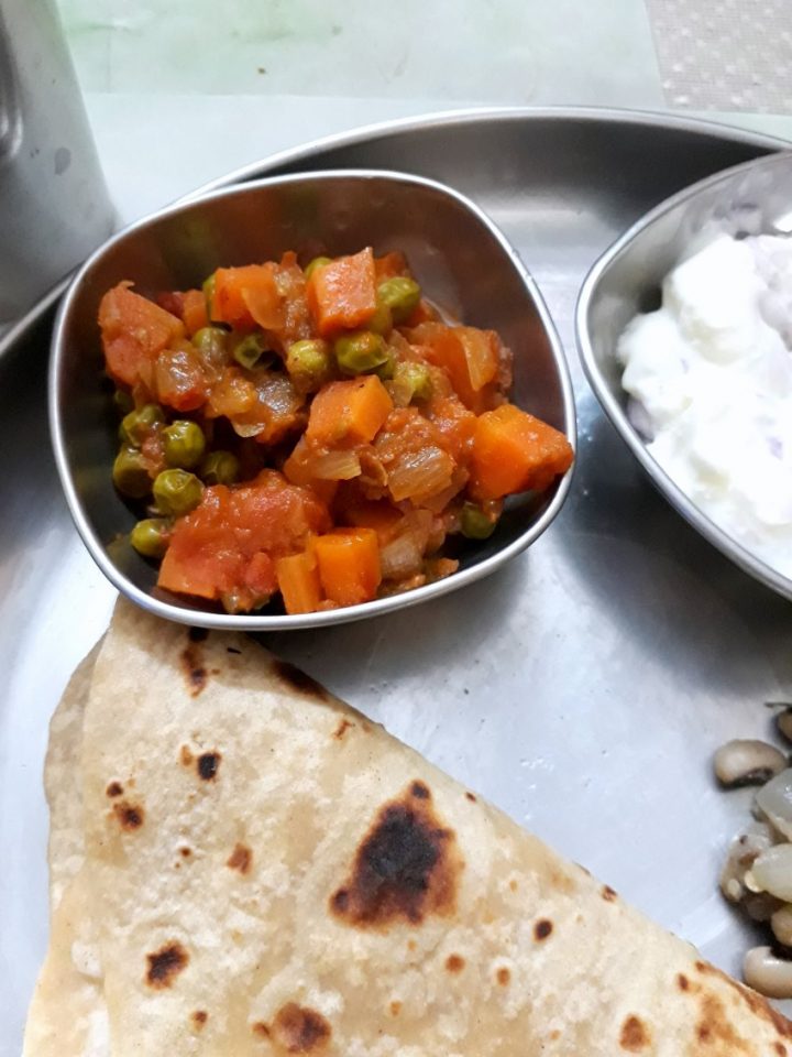 Carrot Batani Kura How to make Carrot Peas Curry