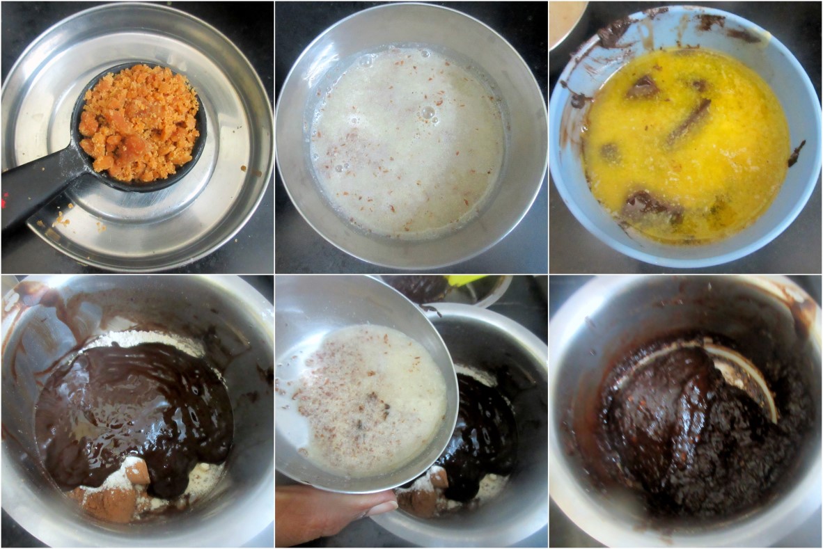 How to make Eggless Atta Jaggery Double Chocolate Brownie 1