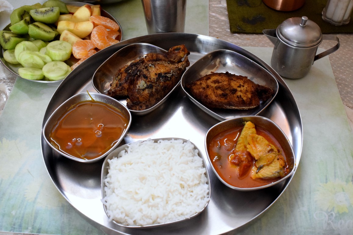 Indian Non Veg Thali - Mysore Rasam