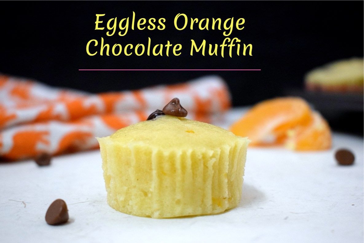 Eggless Orange Chocolate Muffin