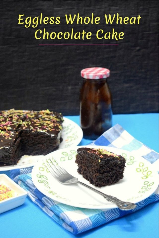 Eggless Whole Wheat Chocolate Cake