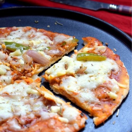 3 Ingredient Pizza dough - Kulcha Pan Pizza