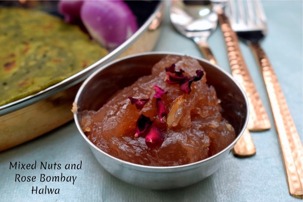 Mixed Nuts and Rose Bombay Halwa