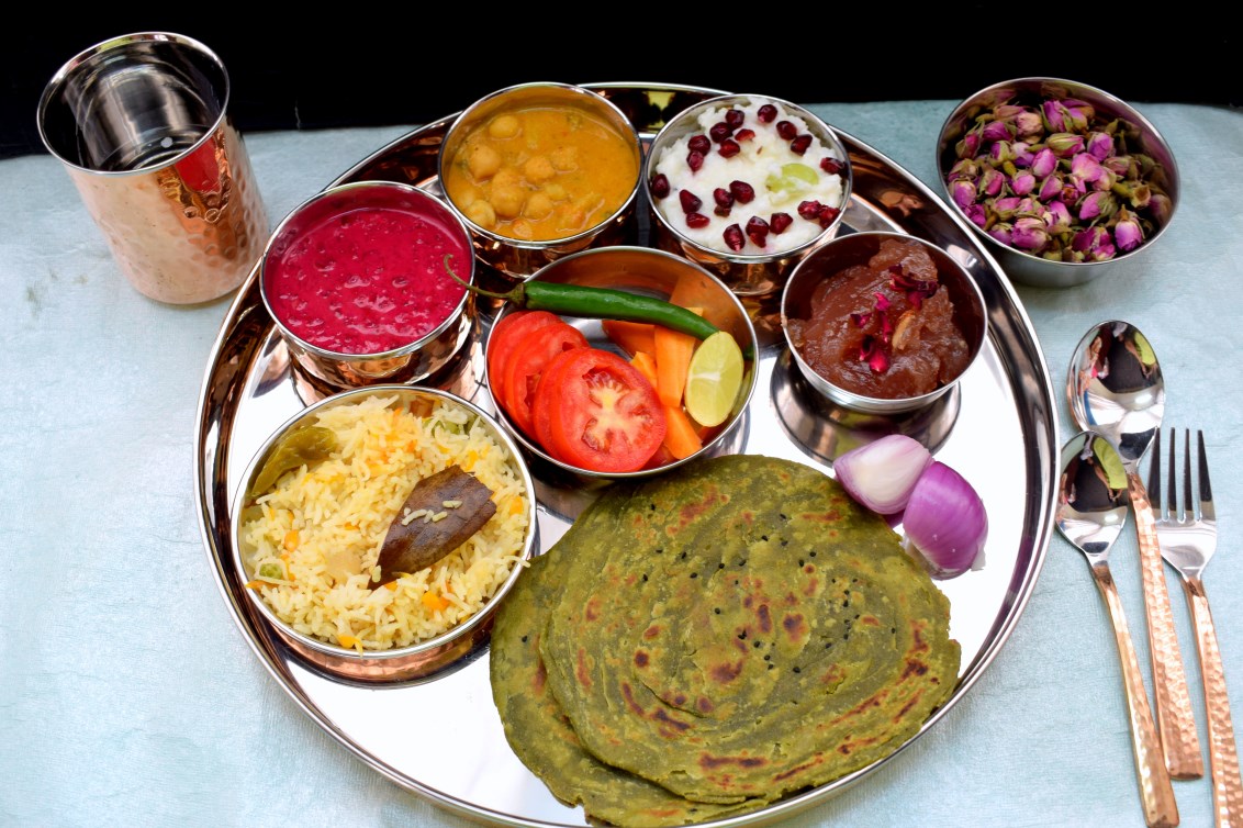 Coriander Laccha Paratha - Rangoli Thali