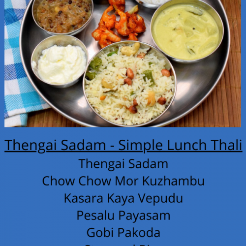 Everyday Simple Thali - Thengai Sadam