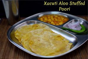 Stuffed Aloo Poori with Xacuti Masala