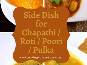 Side Dish for Chapathi, Roti, Poori, Pulka