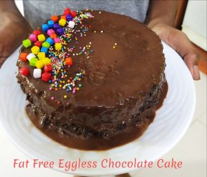 Fat Free Eggless Chocolate Cake
