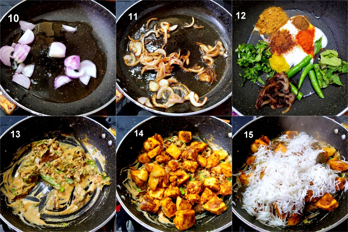 Making Paneer Tikka Biryani 2