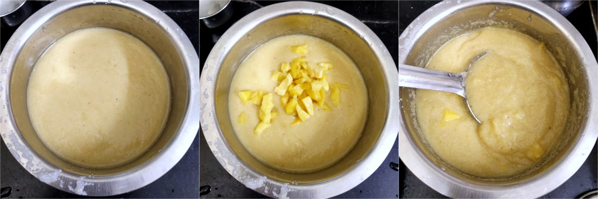 Mixing the Halasina Hannina Kadubu Batter