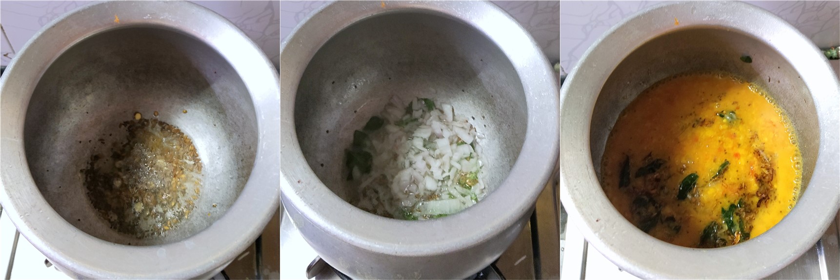 Tempering Green Chili Dal